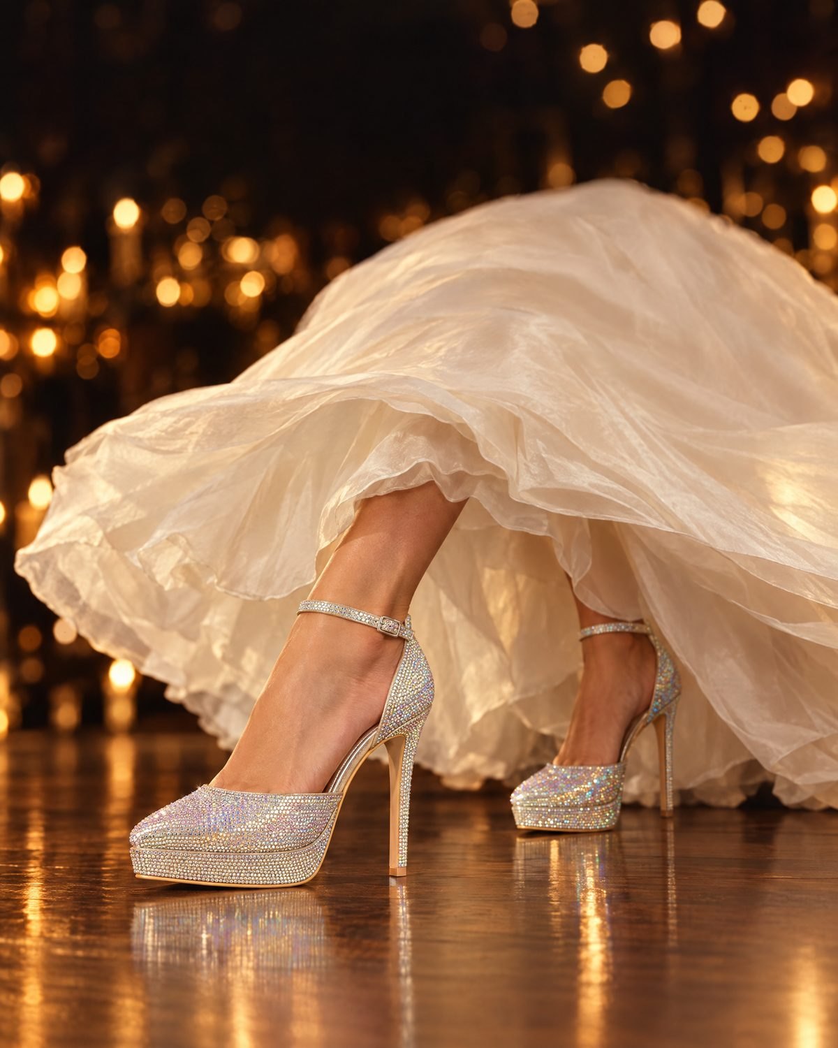 Bridal heels on the dance floor