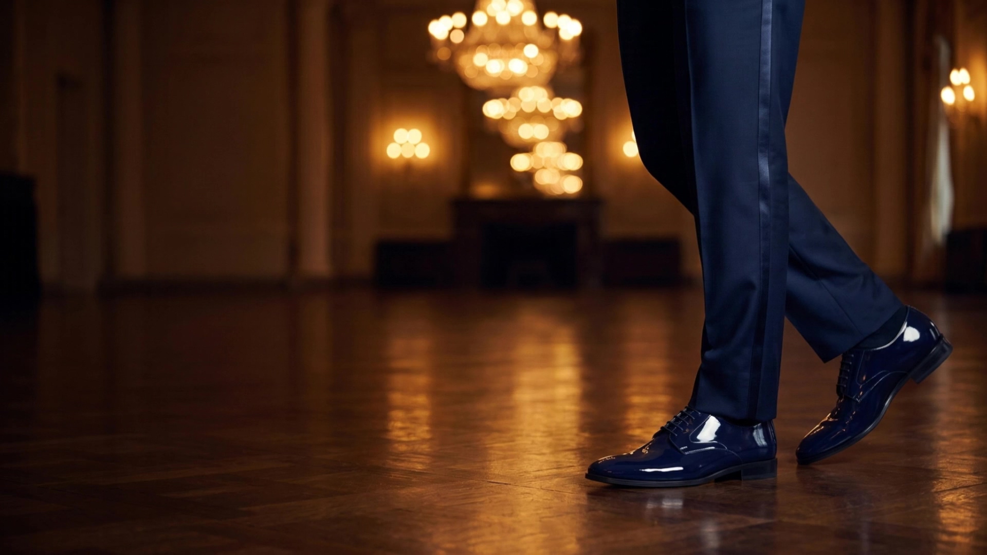 Aurelio patent derby shoes in midnight navy