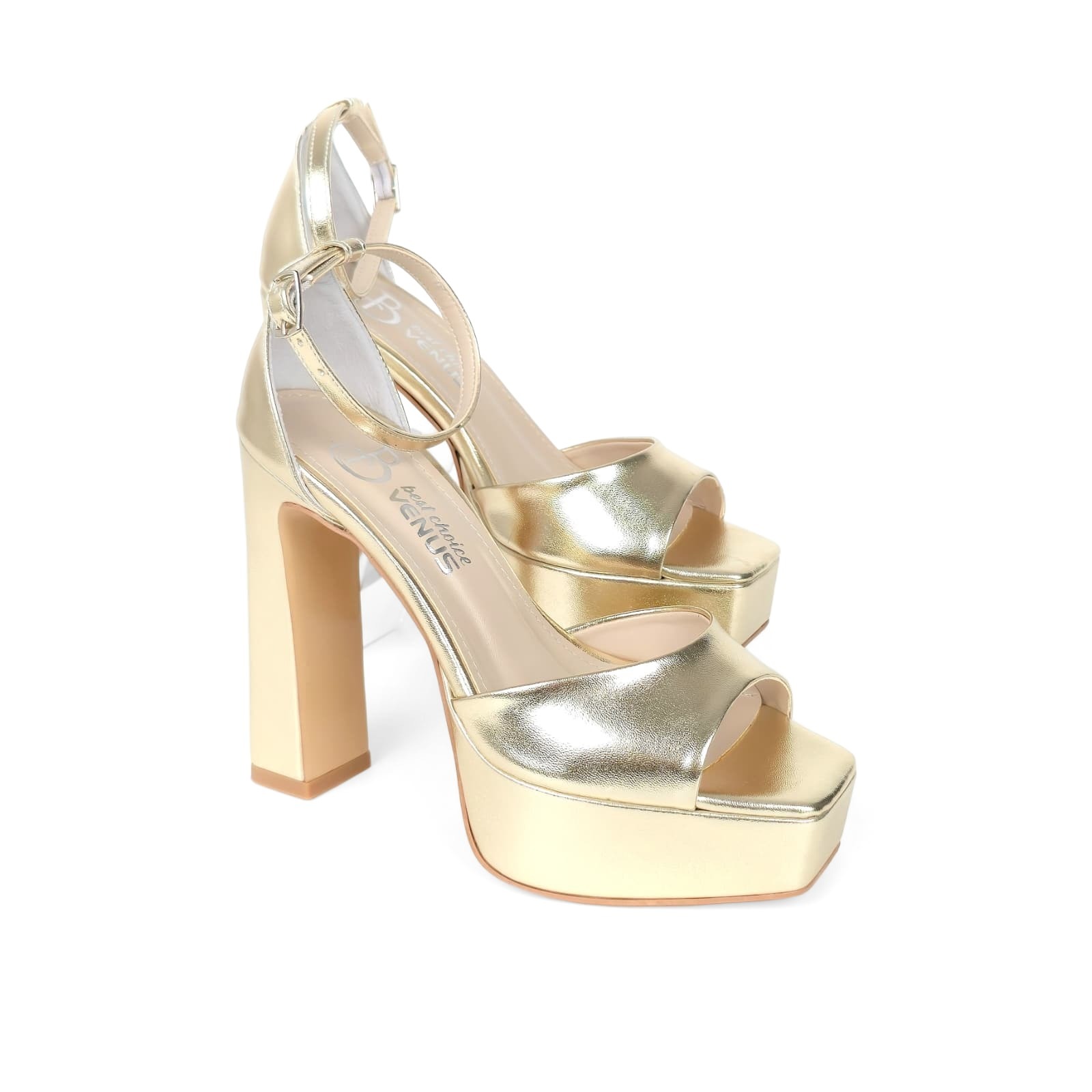 Liora Metallic Platform Sandal - Champagne Gold - 12-13 cm