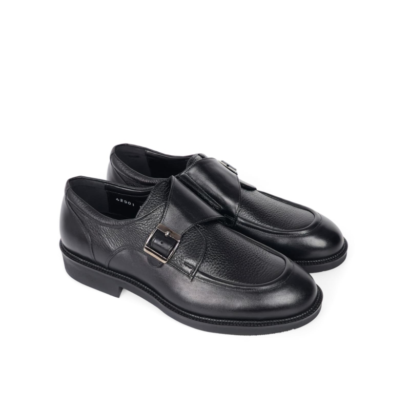 Valerio Monk-Strap Shoe — Onyx Black
